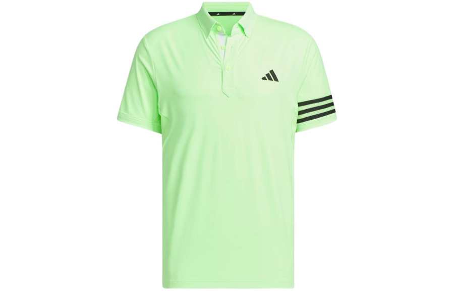 Adidas Adidas Polo Shirts Men's Green Polo Collar Moderate Straight Fit