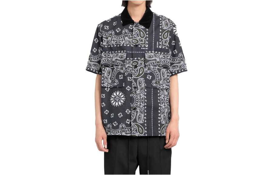Sacai Bandana Printed Short Sleeved Shirt