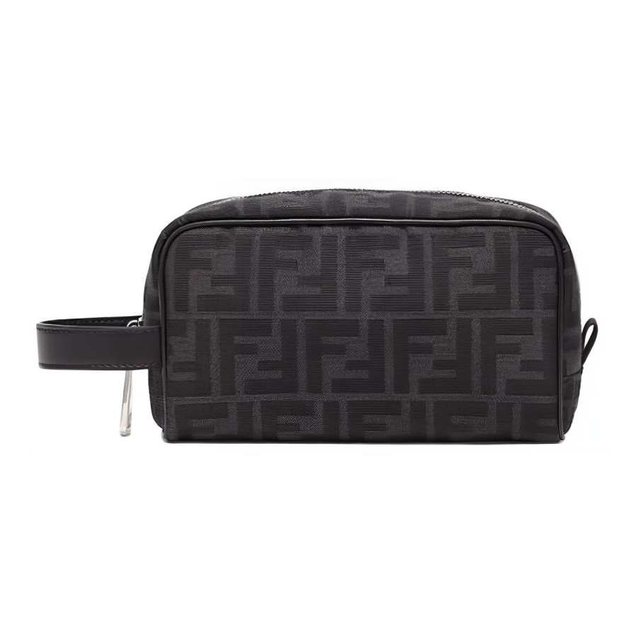 FENDI Cow Leather Makeup Bag Small Men's Black