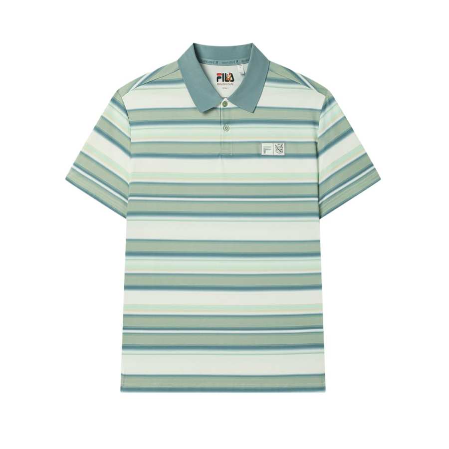FILA x MAISON KITSUNE ORIGINALE Polo Shirt Men's Lotus Leaf Green