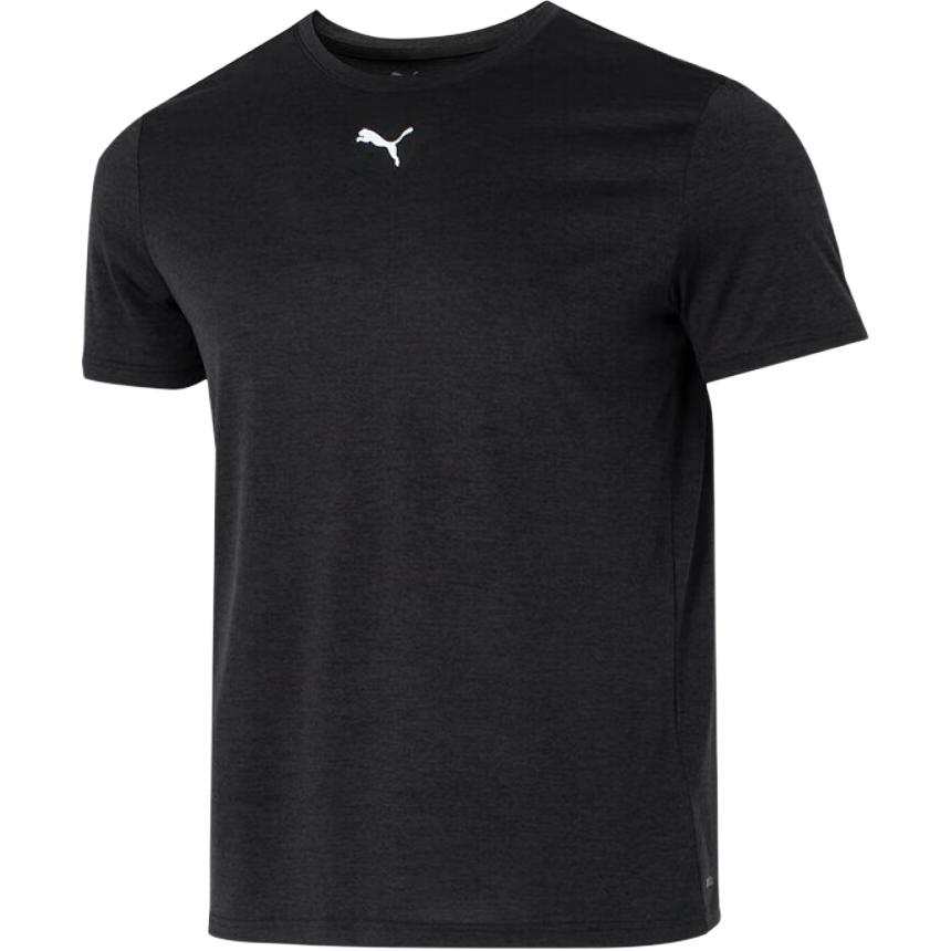 PUMA T Shirts Men's Black Crew Neck Moderate Straight Fit