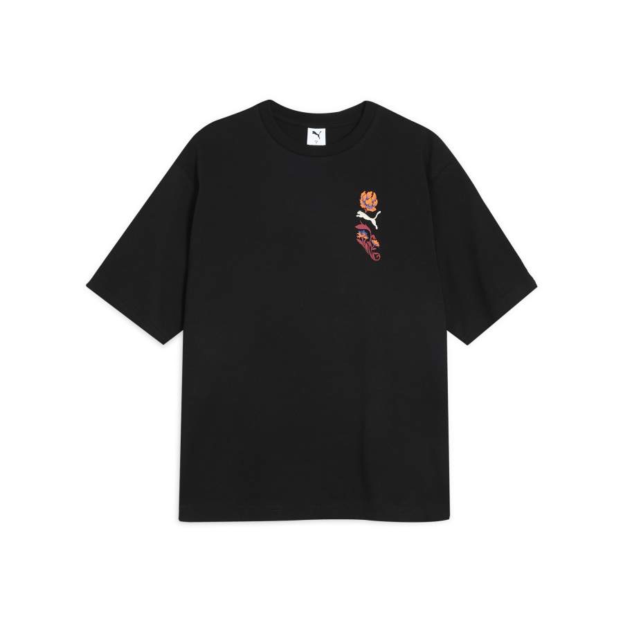 PUMA FloralGraphic Boxy T Shirt Men's Black 01