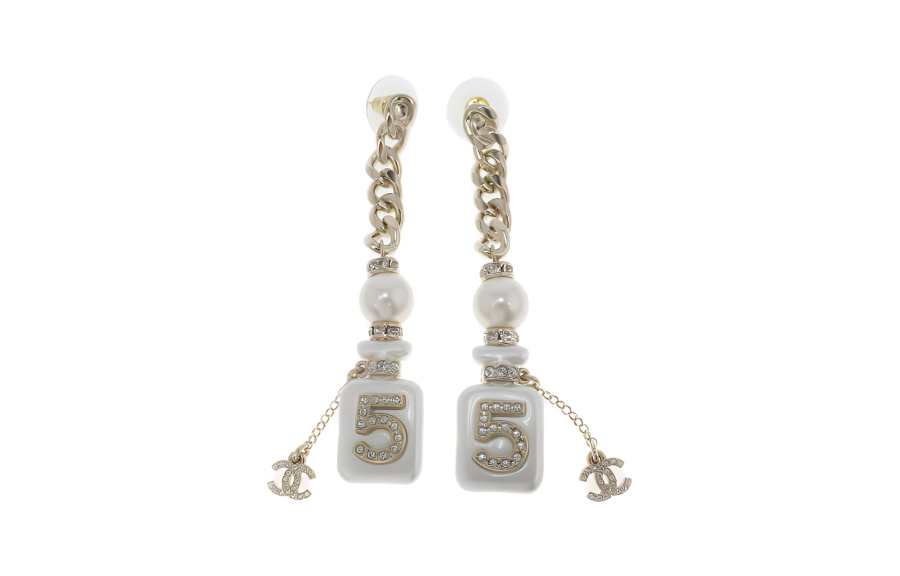 CHANEL CHANEL Pre Owned 1986 1988 Coco Mark No. 5 Earrings