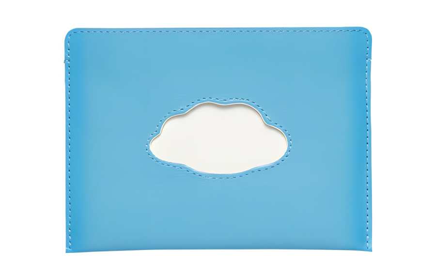 Delvaux Delvau Magritte Calfskin Combination Card Holder Card Holder Women's Sky Blue/Ivory White