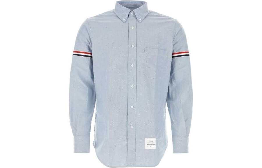 THOM BROWNE Long Sleeved Striped Detail Shirt