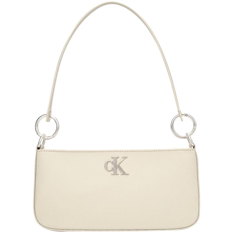 CALVIN KLEIN Blended Material Shoulder Bag Medium Women's Milk White