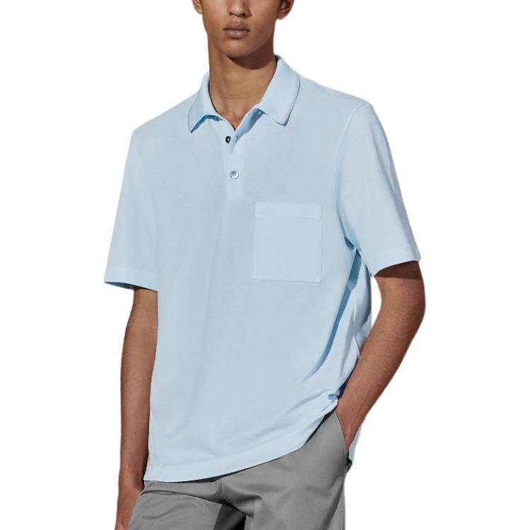 HERMES HERMES Polo Shirt Men's Sky Blue