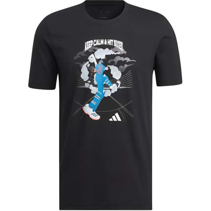 Adidas Adidas India Cricket Keep Calm And Hit Sixes Graphic Tee