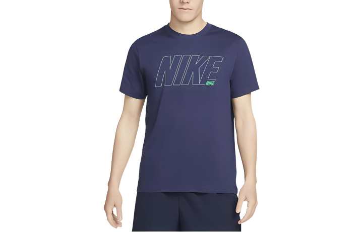 Nike Nike T Shirts Men's Midnight Marine Blue Crew Neck Moderate Straight Fit