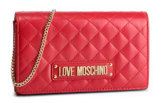 LOVE MOSCHINO Leather Shoulder Bag, Crossbody Bag Women's Red