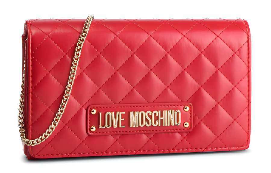 LOVE MOSCHINO Leather Shoulder Bag, Crossbody Bag Women's Red