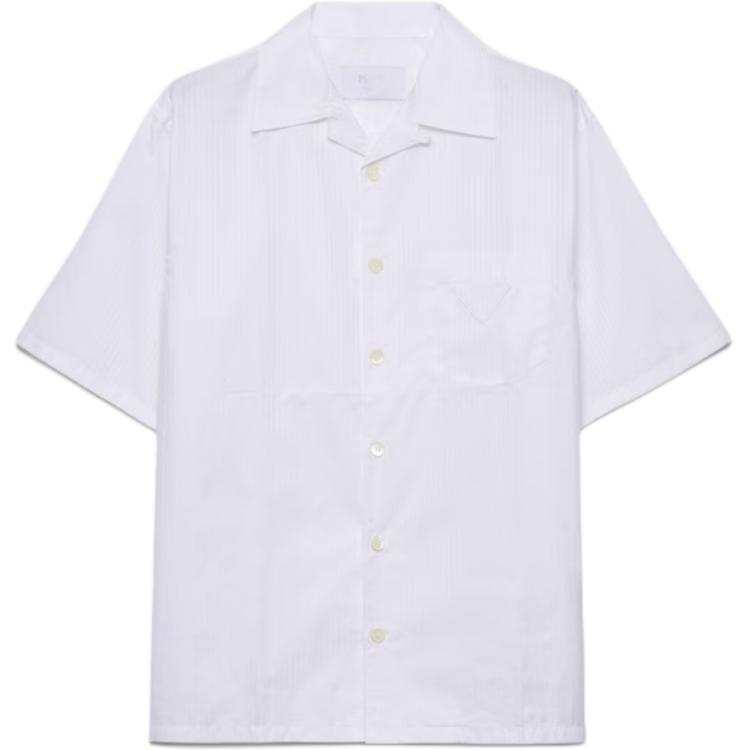 PRADA PRADA Logo patch Bowling Shirt
