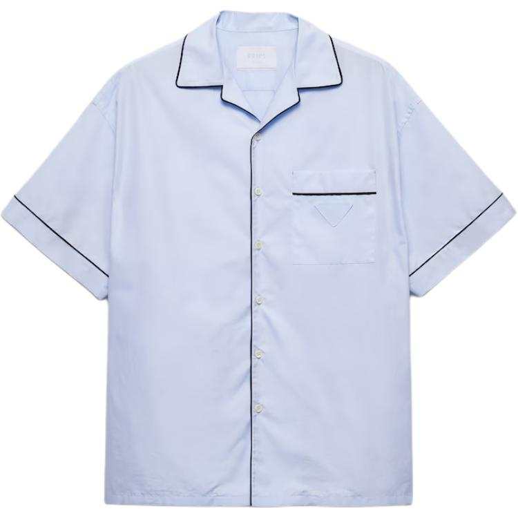 PRADA PRADA Shirts Men's Light Blue Lapel Moderate Other