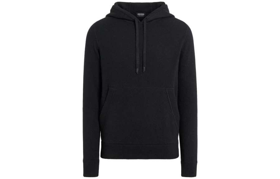 Ermenegildo Zegna Oasi Cashmere Hoodie Sweatshirt Men's Black