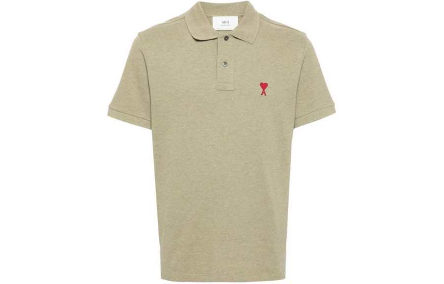 AMIPARIS Ami Paris Ami De Coeur Logo Embroidered Short Sleeved Polo Shirt