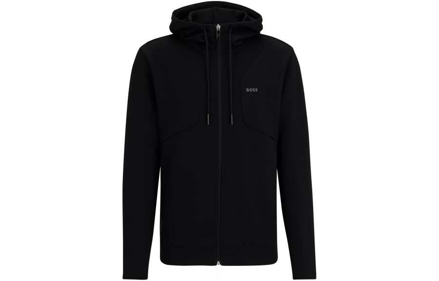 Hugo Boss logo-print cotton-blend hoodie