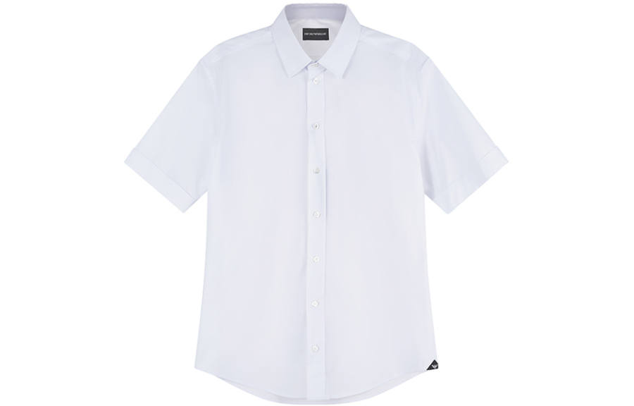 EMPORIO ARMANI Shirts Men's White Pointed Collar Moderate Shirt