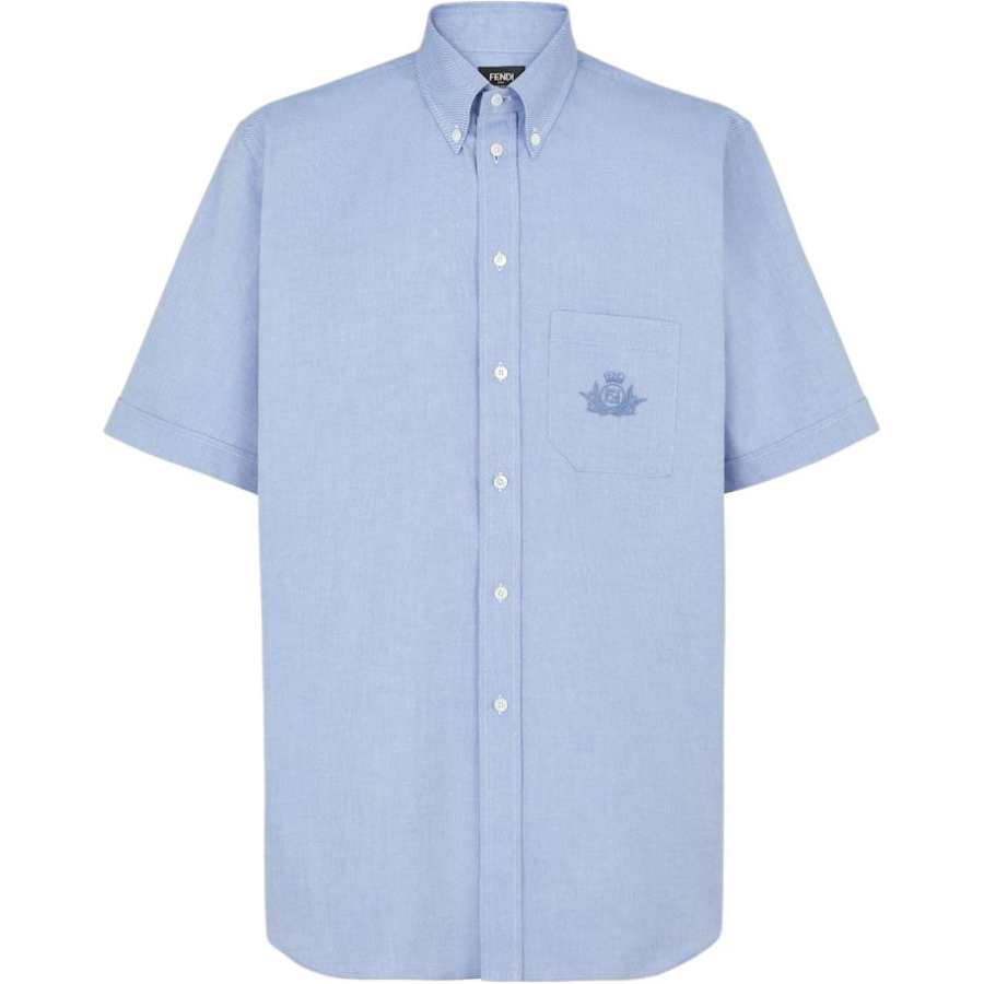 FENDI Logo Embroidered Short Sleeved Shirt