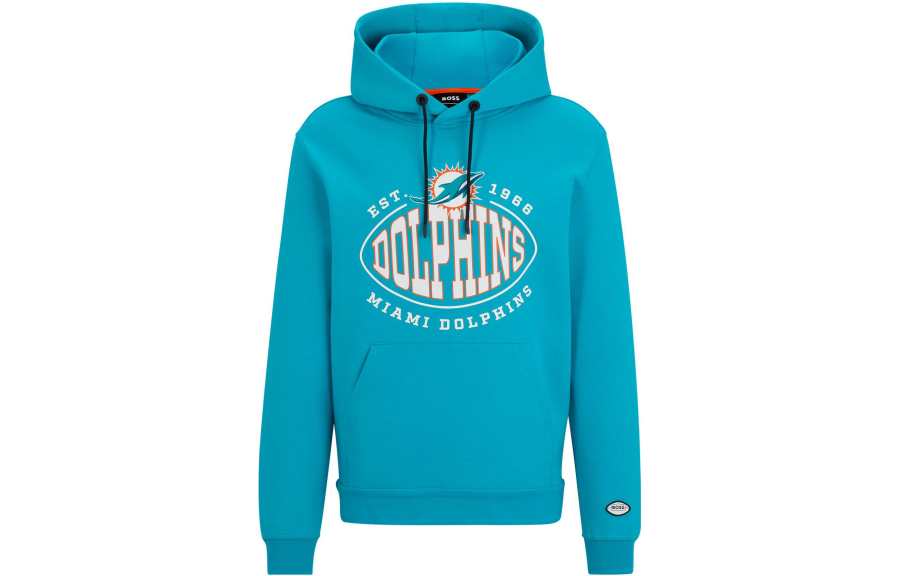 HUGO BOSS Sweatshirts Men's Blue Hooded Moderate Regular
