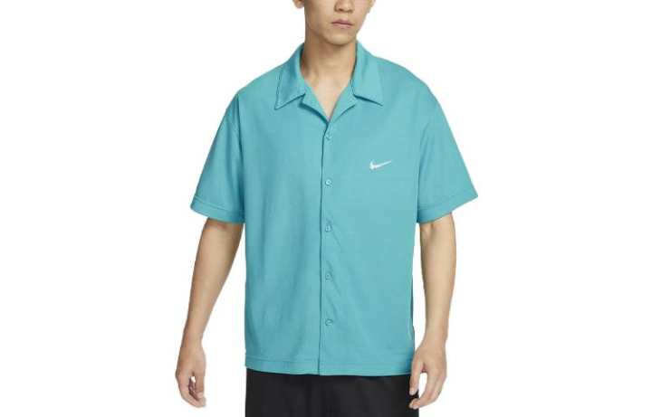 Nike Nike Dri Fit Shirts Men's Cyan Lapel Moderate Shirt