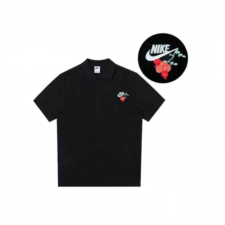Nike Nike Polo Shirts Unisex Black Polo Collar Moderate Straight Fit