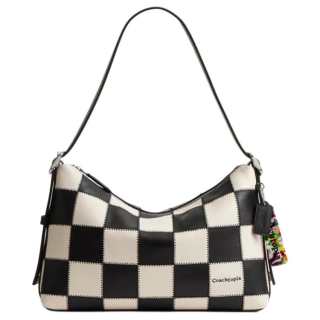 Coachtopia Leather Shoulder Bag Large Unisex Black & White