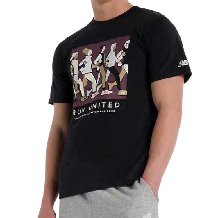 New Balance New Balance United Airlines NYC Half Graphic T Shirt T Shirt Men's Black