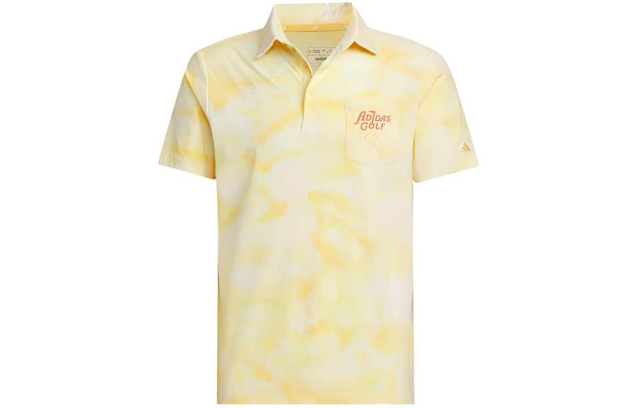 Adidas Adidas Polo Shirts Men's Yellow Lapel Moderate Straight Fit