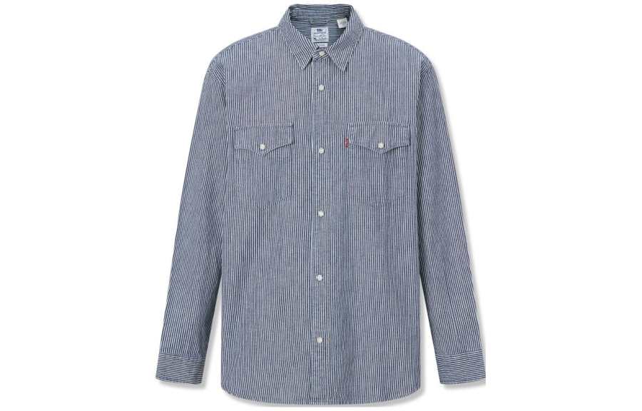 Levis Levis Shirts Men's Blue White Stripes Moderate