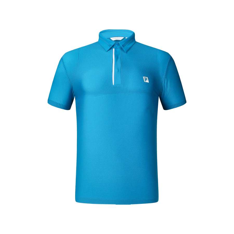 FILA Polo Shirts Men's Lake Blue Polo Collar Moderate Straight Fit