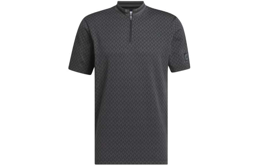 Adidas Adidas Polo Shirts Men's Gray Stand Collar Moderate Straight Fit