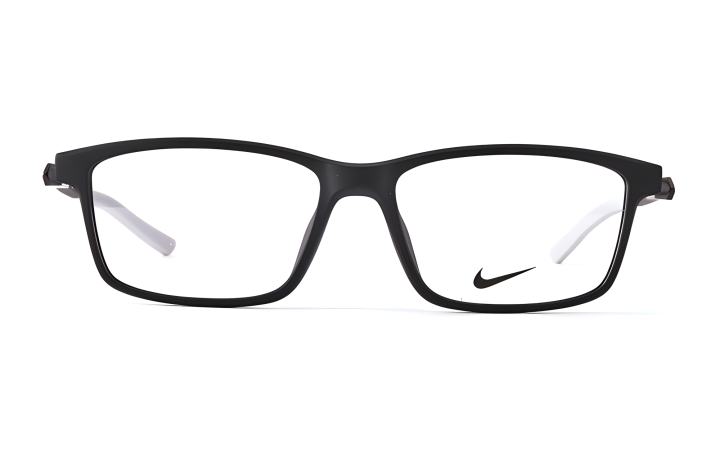 Nike Nike Alloy Acetate Plastic Square Eyeglass Frames Unisex Black