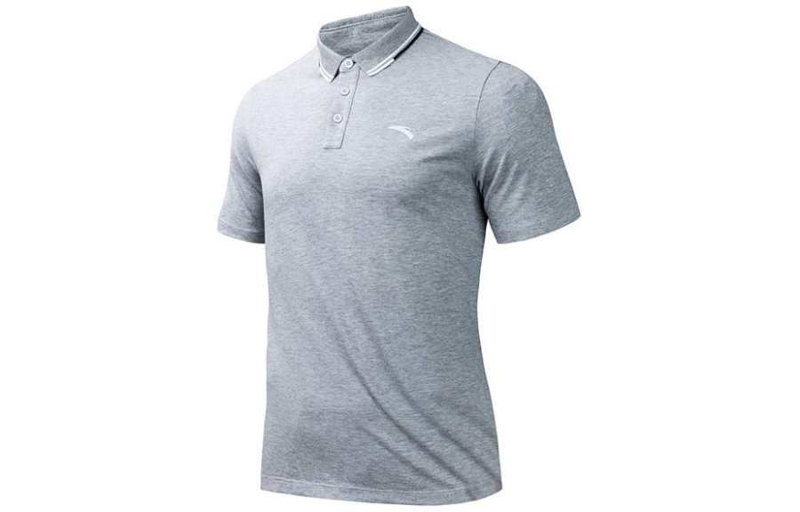 Anta Variety Training Collection Polo Shirt Men's Gray Heather Gray