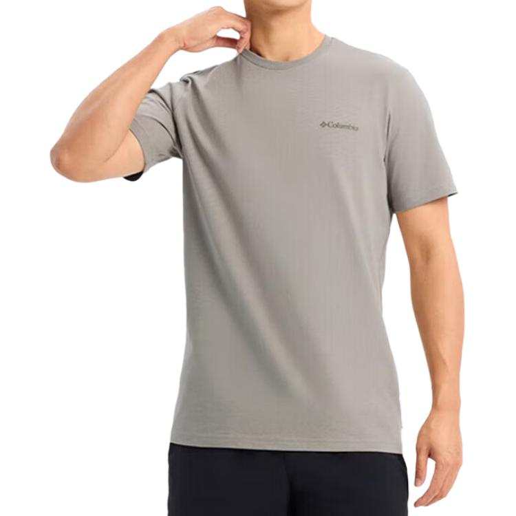 Columbia T Shirts Men's Gray Crew Neck Moderate