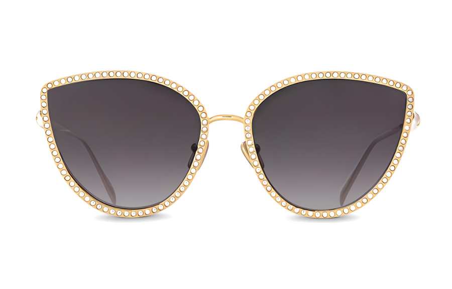LOUIS VUITTON PEARL Metal Irregular Shape Sunglasses Women's Gold