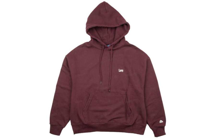 Lee Lee Sweatshirts Men's Red Brown Hooded Moderate Regular
