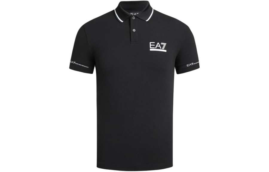 EMPORIO ARMANI EA7 SS24 Polo Shirt Men's Black