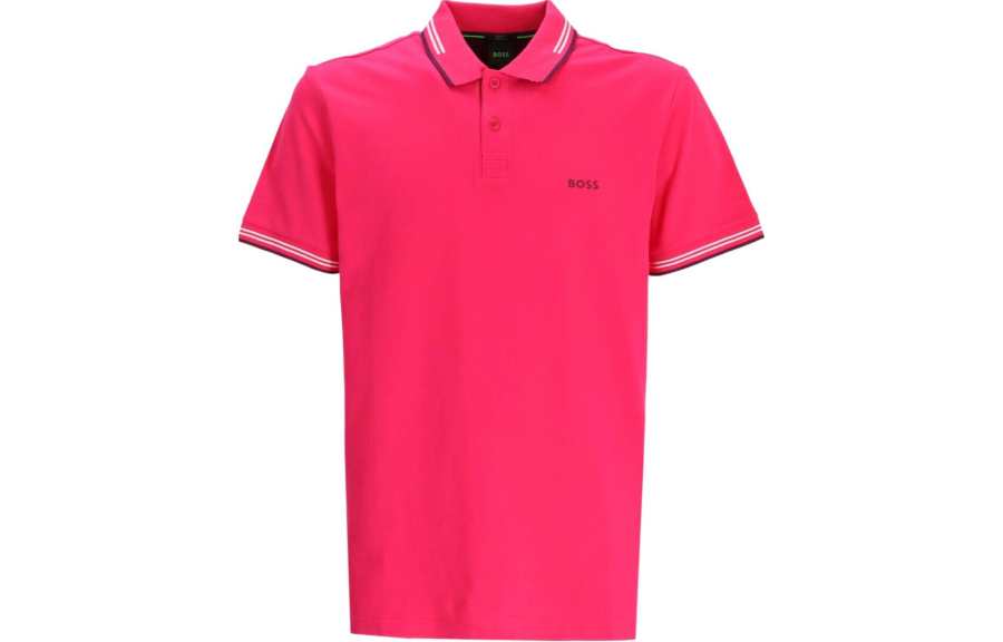 HUGO BOSS Polo Shirts Men's Red Polo Collar Moderate Other