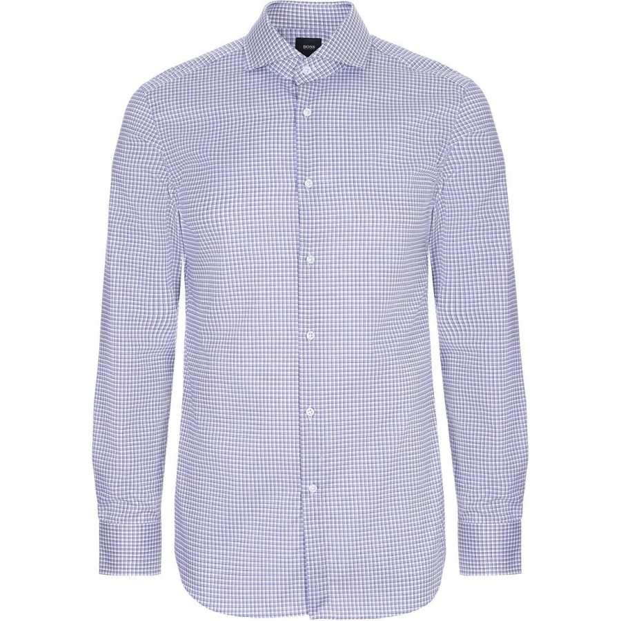 HUGO BOSS Shirts Men's Blue Lapel Moderate