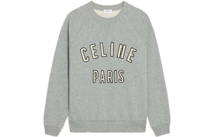 CELINE CELINE Sweatshirts Men's Gray Crew Neck Moderate Regular