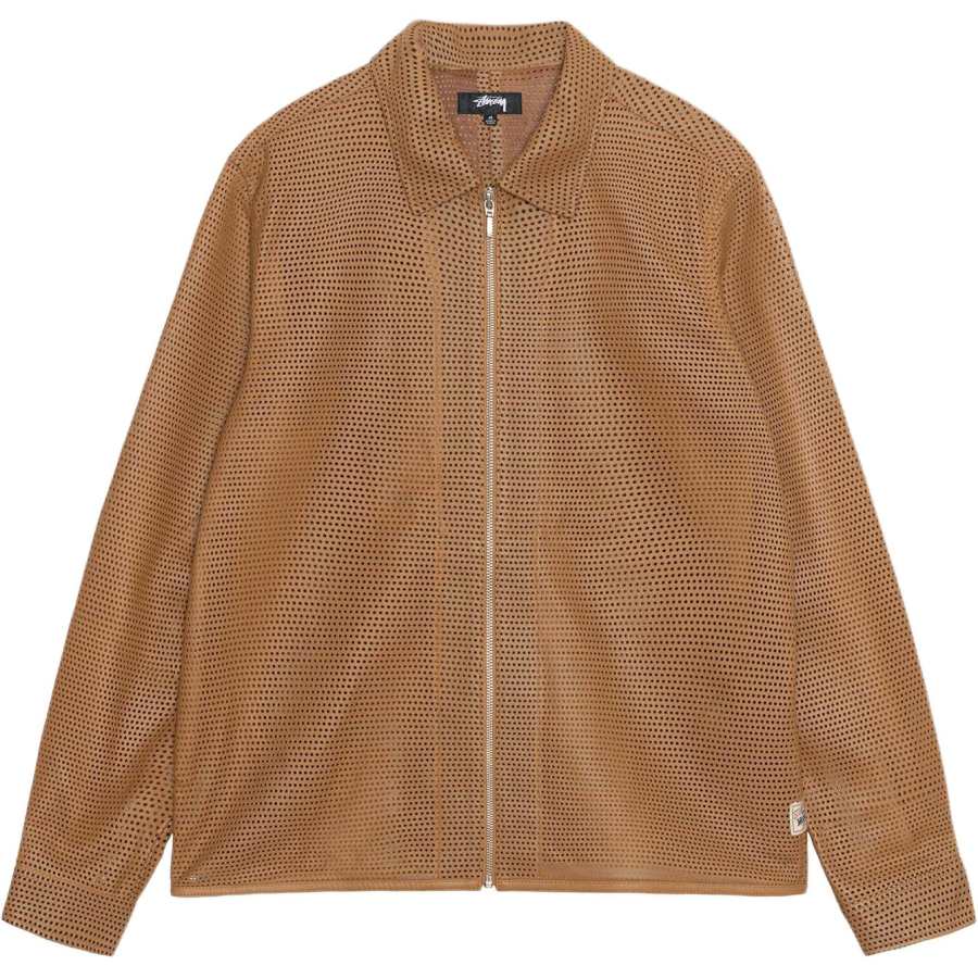 Stussy Stussy Perforated Leather Zip Shirt