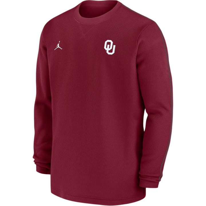 Jordan Jordan Oklahoma Sooners Sideline Coach Men's Jordan College Long Sleeve Top