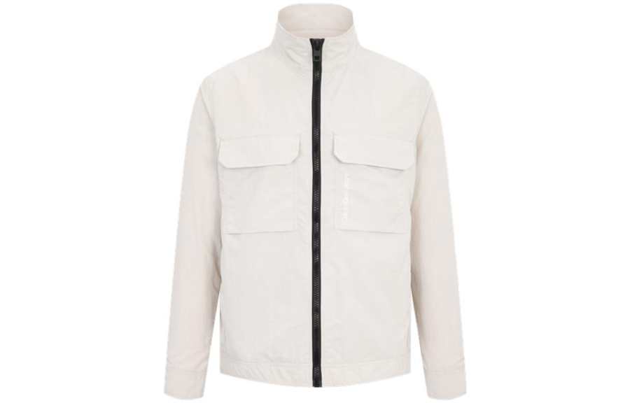 Calvin Klein Shirts Men's P06 Beige Stand Collar Moderate Workwear