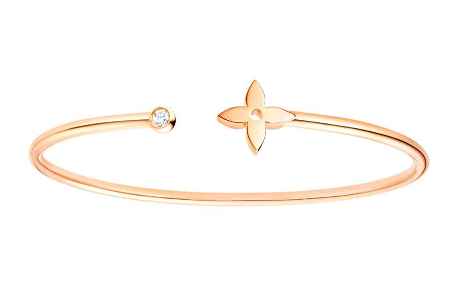 LOUIS VUITTON IDYLLE BLOSSOM 18K Rose Gold Diamond Bangles Women's