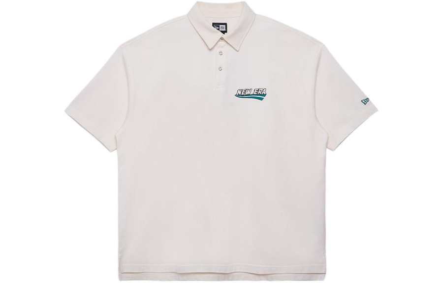 New Era SS24 Polo Shirt Unisex Ivory White