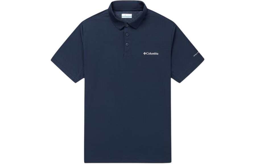 Columbia Polo Shirts Men's Blue Polo Collar Moderate Straight Fit