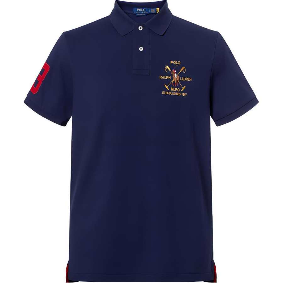 Polo Ralph Lauren Polo Shirt Custom Slim Fit Men's Marine Blue