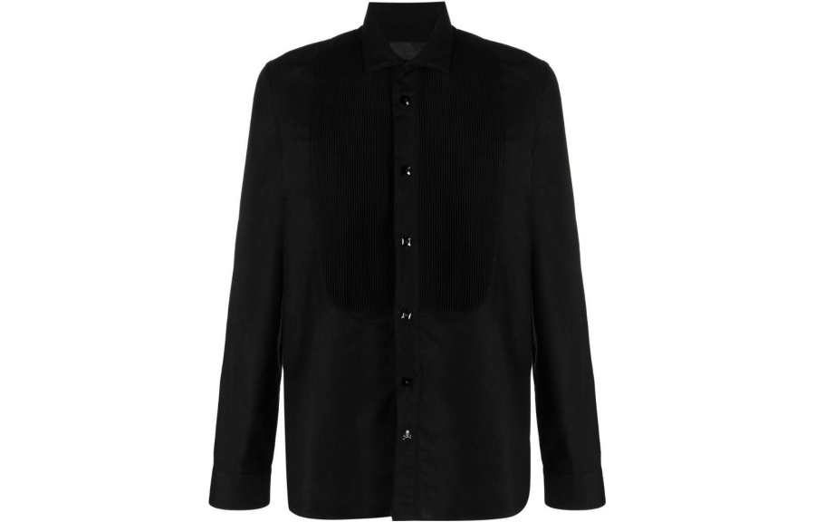 Philipp Plein pleated-bib detail shirt