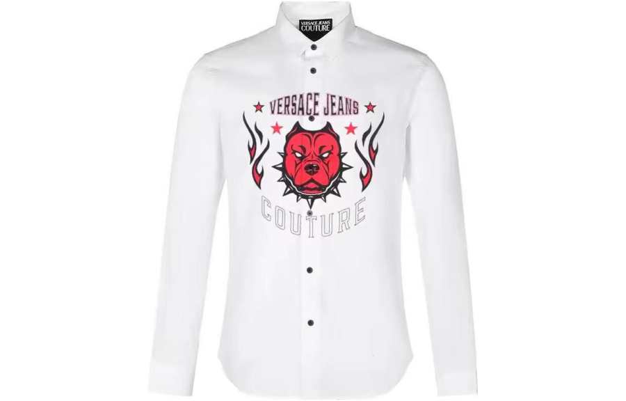 VERSACE JEANS COUTURE Shirts Men's White Square Collar Moderate Other