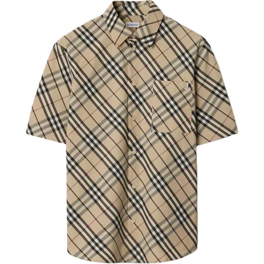 Burberry Shirt Loose Fit Men's Snowflake Stone Color